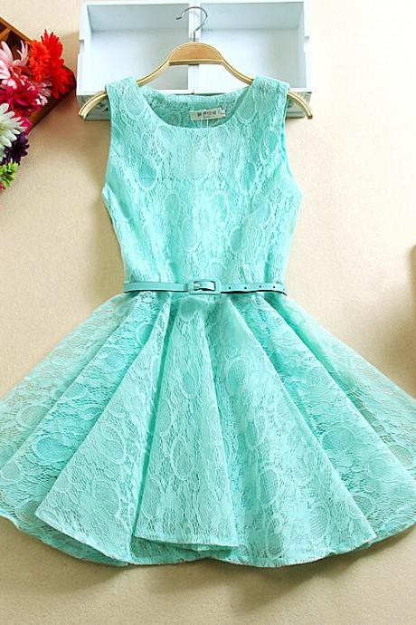 Sweet Embroidered Lace Princess Dress Fg51603jh