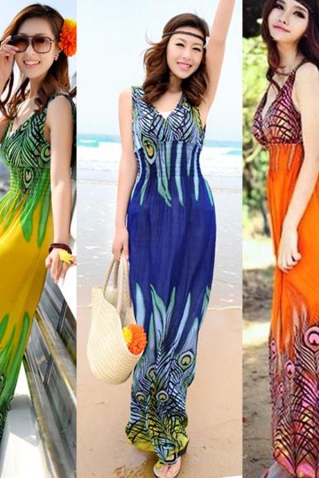 Bohemian Plus Size Maxi Beach Dress