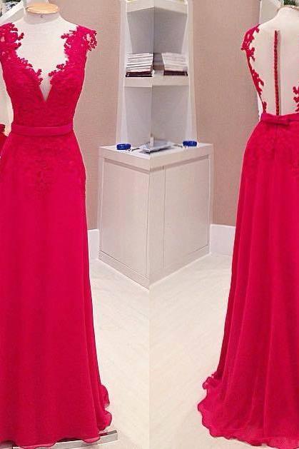 Lace Prom Dress, Off Shoulder Prom Dress, Prom Dress 2015, Prom Dress, Red Prom Dress, Modest Prom Dress, V-neck Prom Dress, Bd340