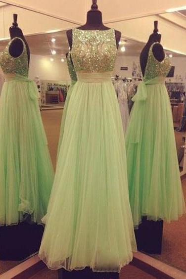 Green Prom Dress, Affordable Prom Dress, Beautiful Prom Dress, Long Prom Dress, Evening Dress, Tulle Prom Dress, Pretty Prom Dress, Bd347