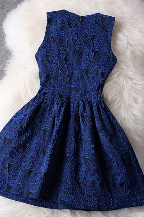 Hot blue show body elegant dress