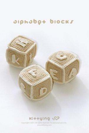 Alphabet Blocks (A to Z) Crochet PATTERN, SYMBOL DIAGRAM (pdf) by kittying