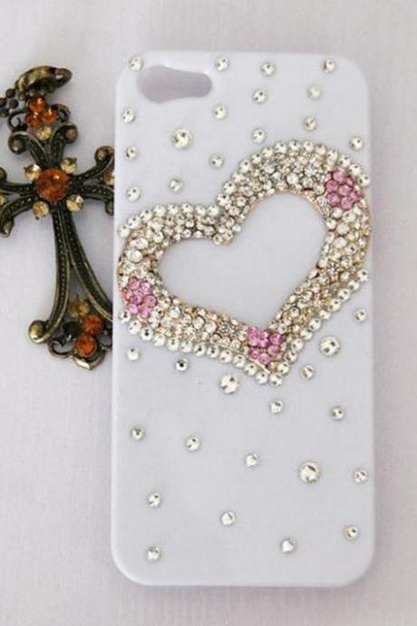 3d Bling Crystal Big Love Style Diamond Iphone 5 Case