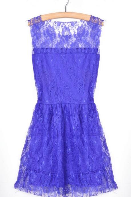 Slim Purple Lace Party Dress