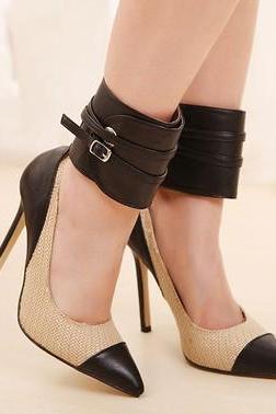 Super Sexy Ankle Strap Pointed Toe High Heels Fashion Pumps