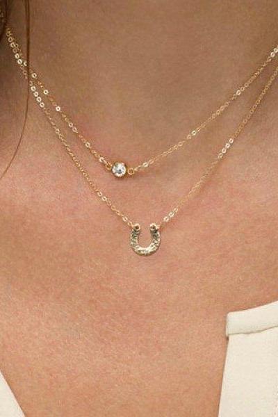 U Shape Multi-Layered Necklace
