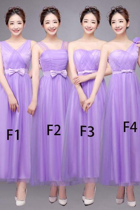 Nice Women Bridesmaid Prom Party Evening Dress Ladies Long Wedding Dress - Purple