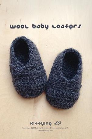 Crochet Pattern Wool Baby Loafers Newborn Booties Infants Loafers Preemie Shoes Crochet Pattern