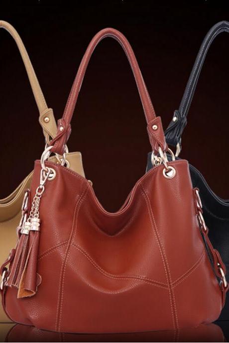 2015 New Fashion Leather Tassel Lychee Emboss Handbag&Shoulder Bag