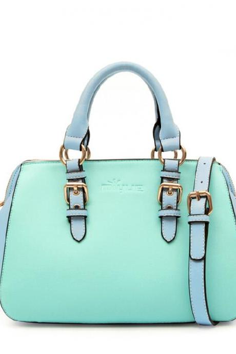 2015 New Fashion women Candy Color Buckle Handbag Tote Shoulder Bag