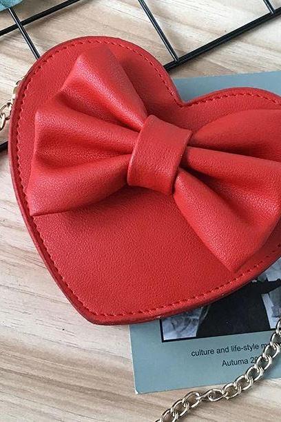 Heart Purses For Women Small Red Bag With Bow Heart Of The Hearts