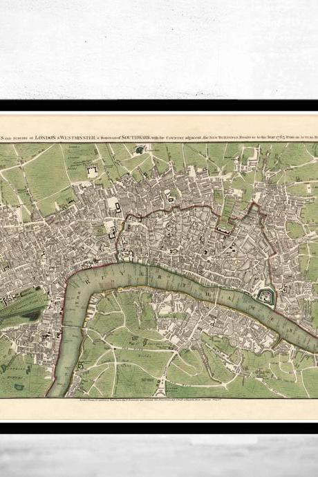 Old Map Of London 1763