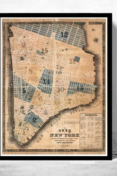 New York Old Map 1834 Manhattan