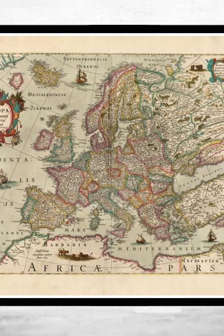 Old Europe Map Antique Atlas 1638
