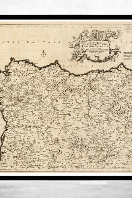 Old Map of Galicia Coruña Corunya 1780 Spain