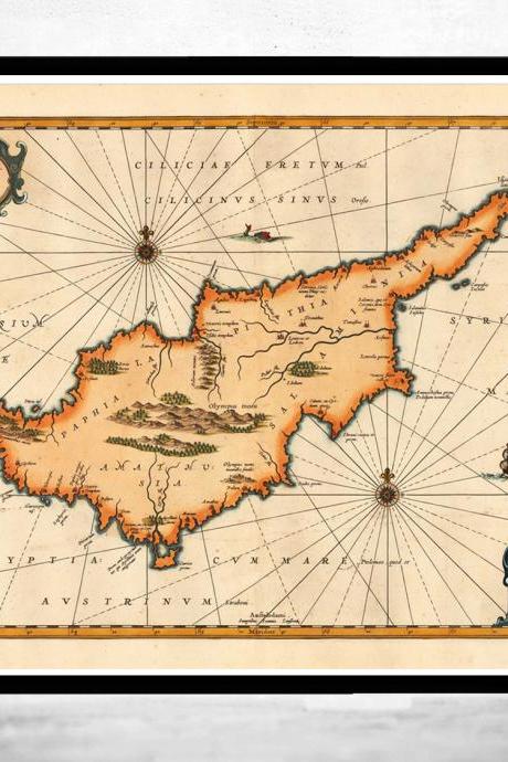 Old Map of Cyprus 1653
