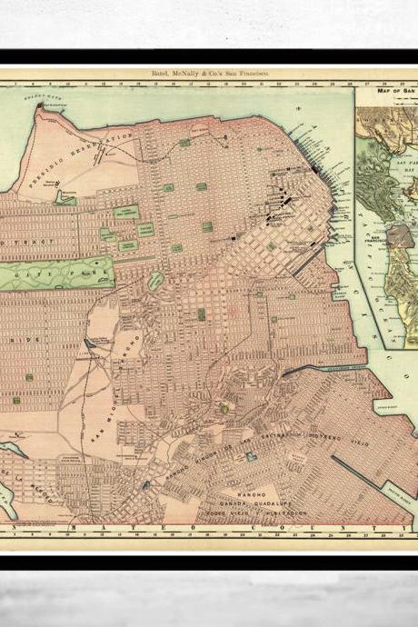 Old Map of San Francisco Street Map 1901