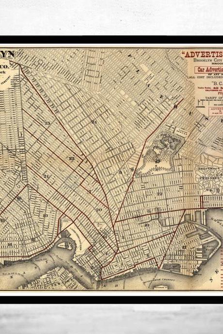 Old Map of Brooklyn, United States 1874