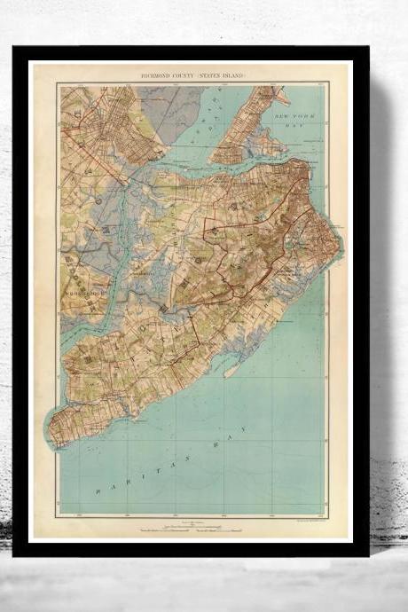 Old Map of Staten Island, Richmond County 1891