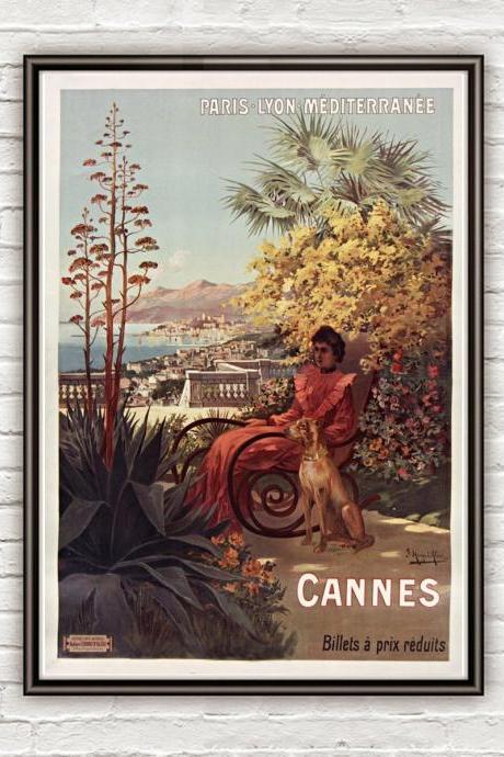 Vintage Poster of Cannes 1904 Tourism poster travel