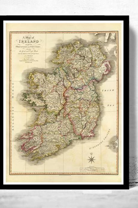Old Map of Ireland 1798