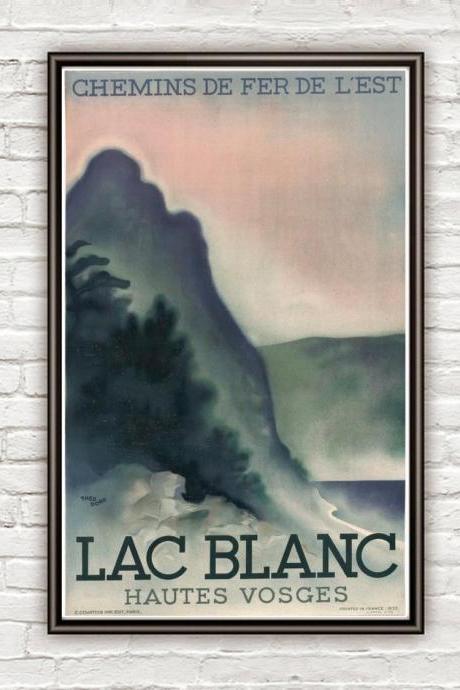 Vintage Poster of Lac Blanc France 1930 Tourism poster travel