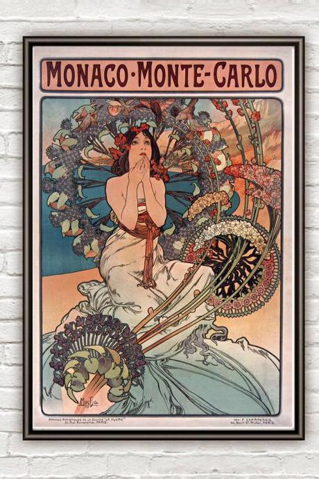 Vintage Poster of Monte Carlo Monaco 1897 Tourism poster travel