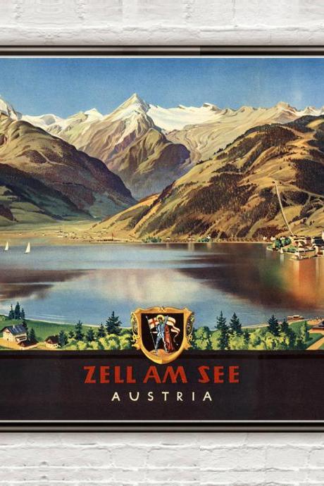 Vintage Poster of Austria Zell Am See, Travel Poster