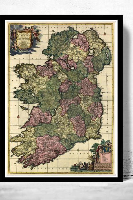 Vintage Map of Ireland 1700