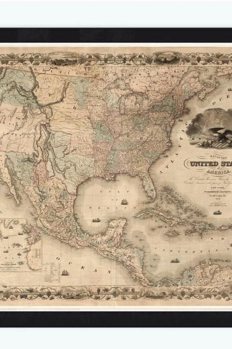 Old Map of United States 1850