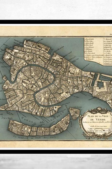 Antique Map Of Venice Venetia Venezia 1764
