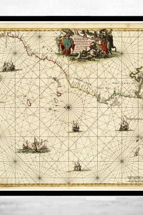 Old Map Canary Islands Cape Verde Madeira Islands 1675