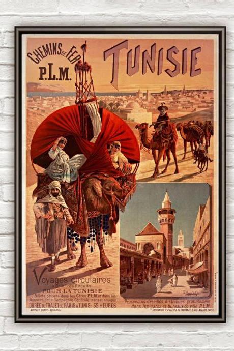 Vintage Poster of Tunisie Tunisia 1891 Tourism poster travel