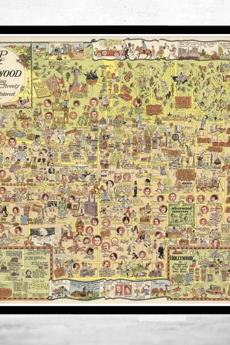 Old Map of Hollywood Los Angeles 1928