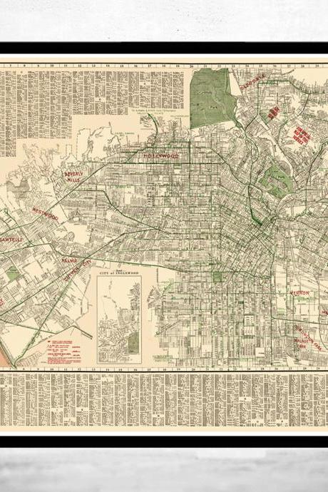 Old Map of Los Angeles 1928