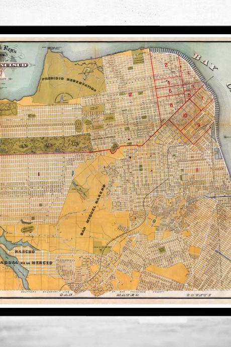 Old Map Of San Francisco 1887
