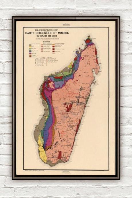 Old Map of Madagascar