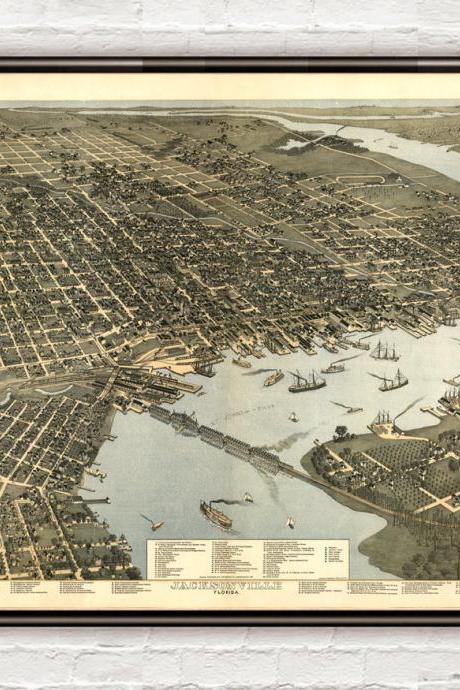 Old Map Of Jacksonville Florida 1893