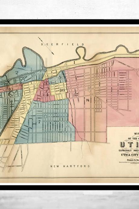 Old Map of Utica New York 1876