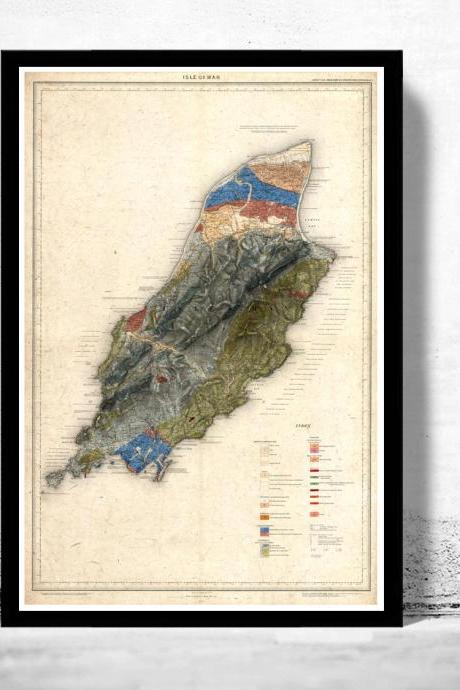 Old Map Of Isle Of Man 1898