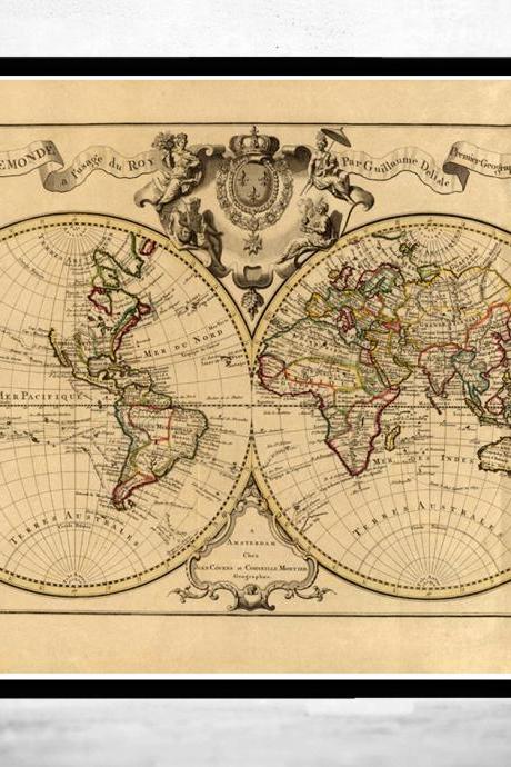 Old World Map Antique 1742