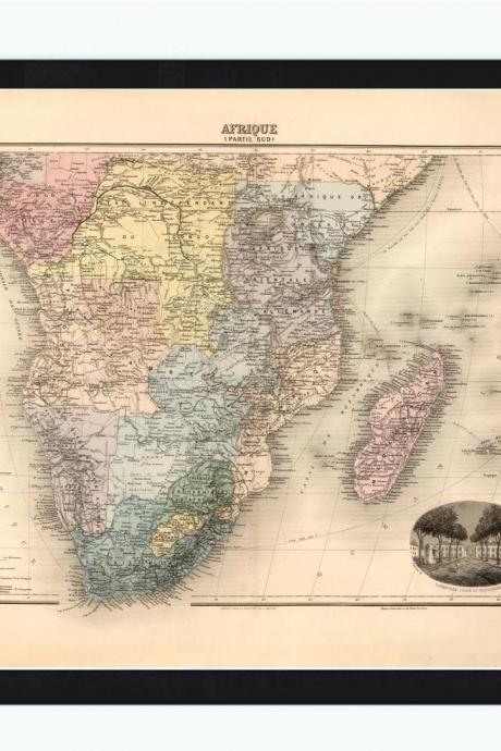 Old Map Of South Africa 1892 Africa Du Sud