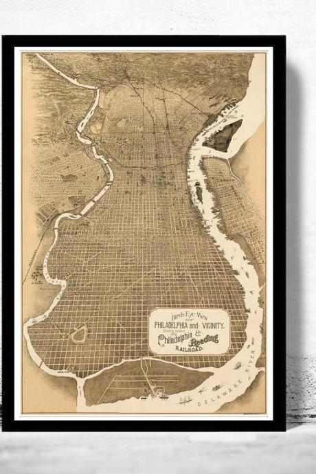 Birdseye View Of Philadelphia 1870