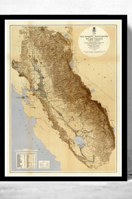 Vintage Map of California 1873