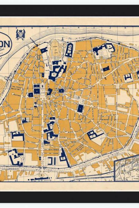 Old Map of Avignon France 1931