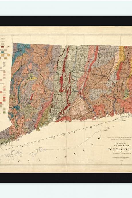 Old Map Connecticut 1906 United States Of America