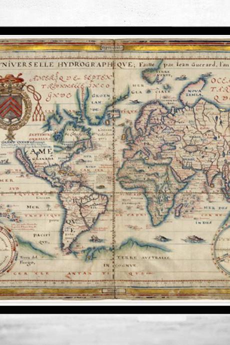 Old Map of The World 1730 Antique map