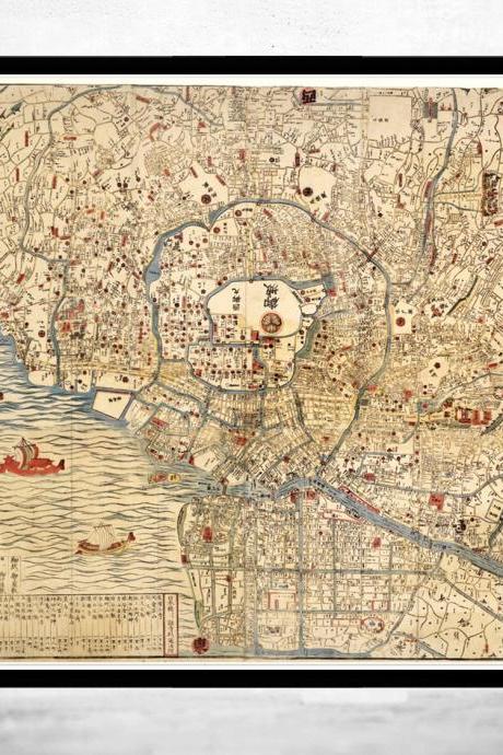 Vintage Map of Tokyo Japan 1820