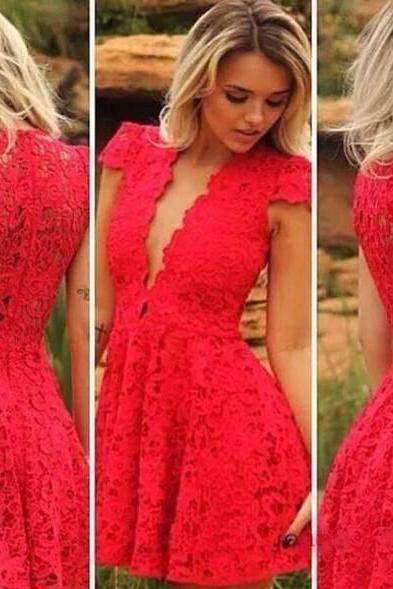 Red V Dress