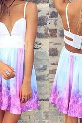 Sexy Backless V-Neck Starry Sky Print Sling Dress ZA4HB3YKJ3V6EX92EJPOD